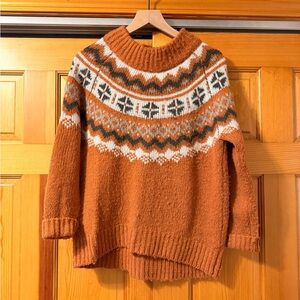 Aerie fair isle orange sweater